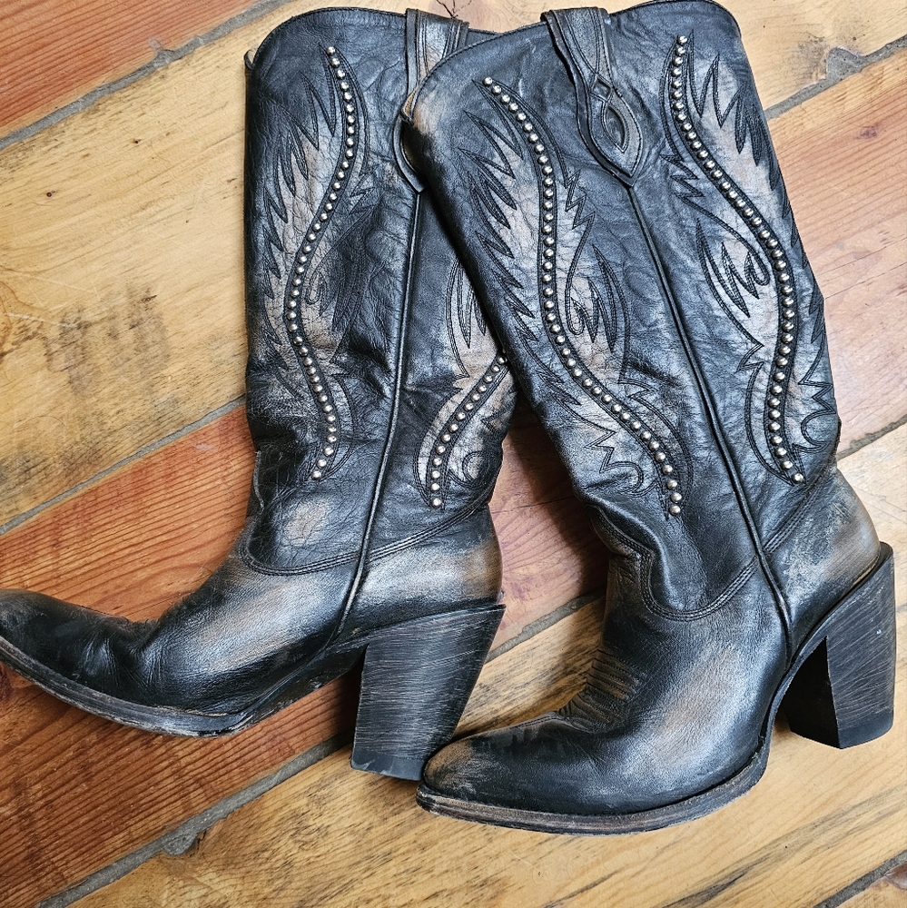 Black & brown studded Idyllwind Boots - Picture 3 of 6